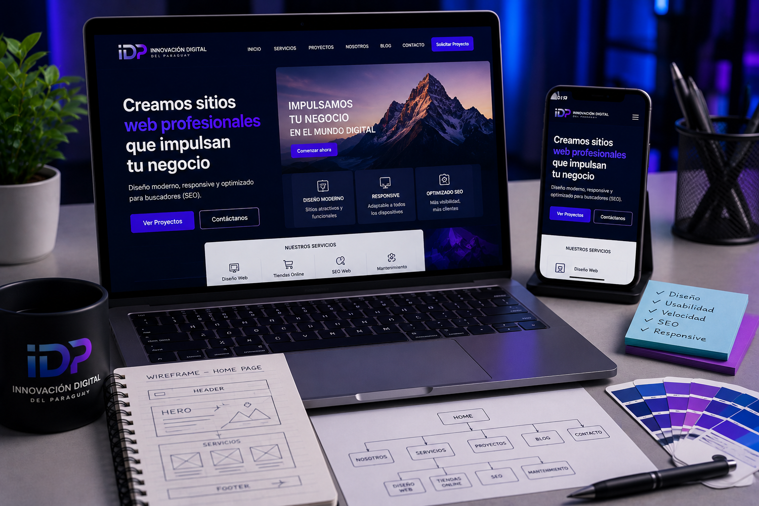Diseño de páginas web profesionales, responsivas y optimizadas para SEO de Innovación Digital del Paraguay.